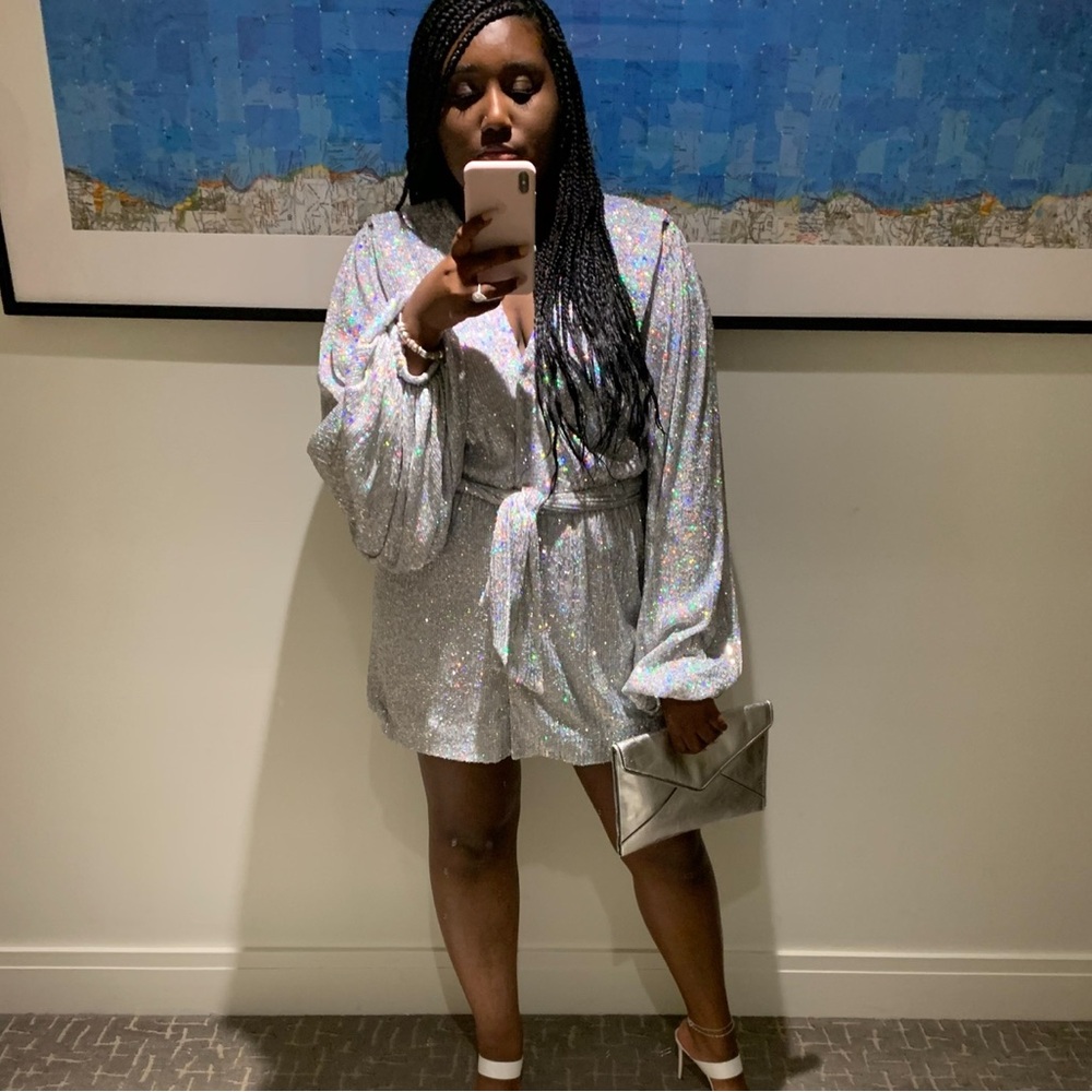 House of CB Sequin Wrap Dress